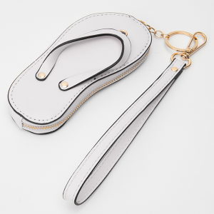 Flip Flop Sandal Bag Charm Keychain White