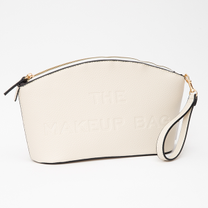 Leatherette Embossed The Makeup Bag Ivory Pouch