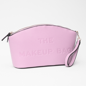 Leatherette Embossed The Makeup Bag Light Pink Pouch