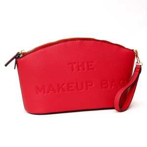 Leatherette Embossed The Makeup Bag Red Pouch 