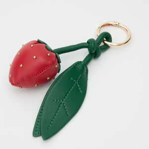 Strawberry Bag Charm Keychain Red
