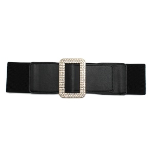 Belt MA0230 Elastic Rhinestone Buckle black