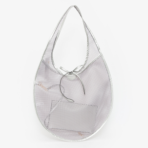 Silver Mesh Hobo Tote Bag