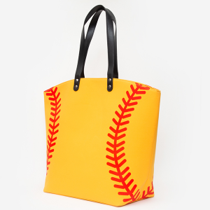Canvas Game Day Baseball Softball Tote Yellow