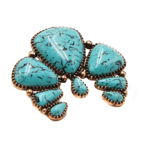 Treasure Navajo stone arc copper turquoise ring