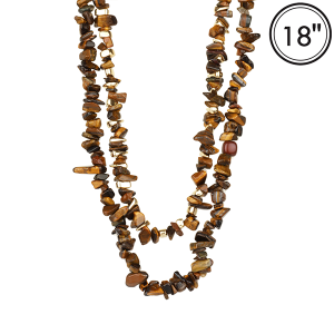 Plastic Bead Layered Gold Brown Necklace