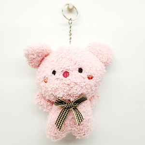 Boucle Teddy Bear Keychain/ Bag Charm Pink