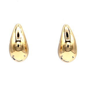 Teardrop Shape Gold Earrings