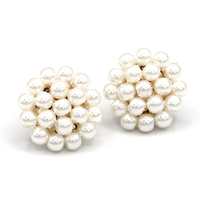 Pearl Cluster Ivory Gold Earrings