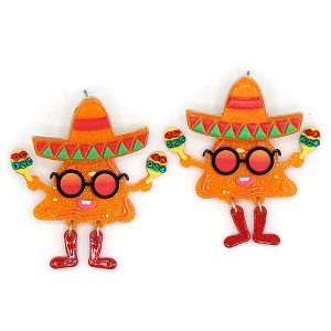 Glitter Resin Dancing Nacho Earrings