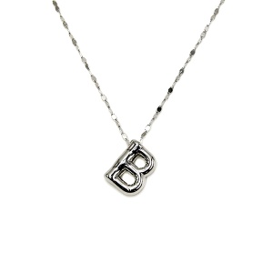 Solblanc White Gold Dipped Letter B white gold necklace