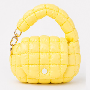 Mini Quilted Multi-Purpose Coin Purse Storage Bag Neon Yellow