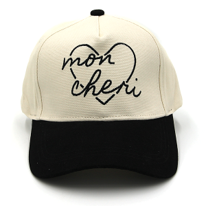 Mon Cheri Heart Baseball Cap Black