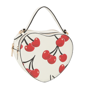 Heart Top Handle Satchel White