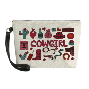 Canvas Western Clutch Cowgirl Assorted Print