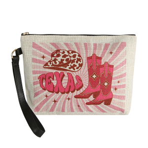 Canvas Western Clutch Texas Boots & Hat