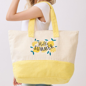 Hello Summer Terry Tote Bag Yellow