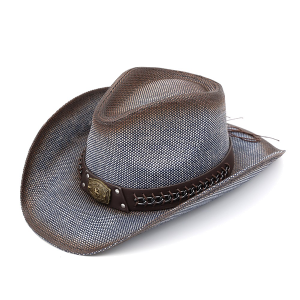 Western Rustic Cowboy Hat Chain Star Concho Denim