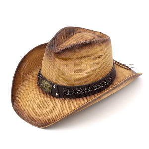 Western Rustic Cowboy Hat Chain Star Concho Taupe