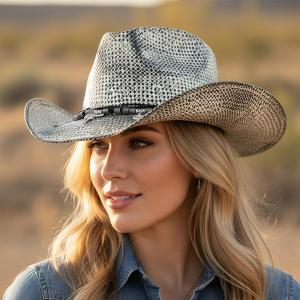 Vintage Cowboy Hat Western Charms Black Hat