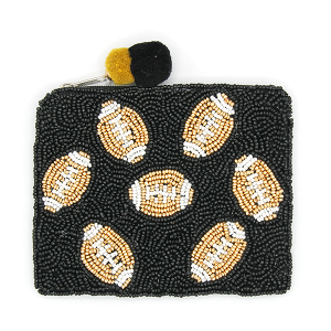 Football Gameday Seed Bead Coin Purse