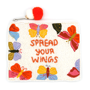 Spread Your Wings Seed Bead Coin Purse