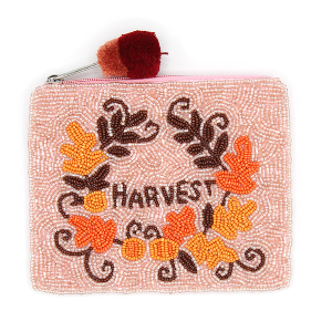 Fall Harvest Seed Bead Coin Purse