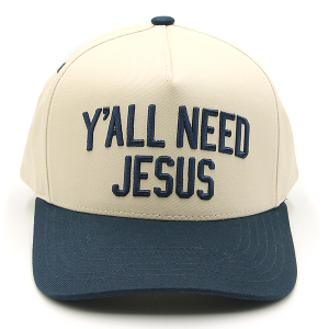 C.C Y'all Need Jesus Embroidered Trucker Cap Navy