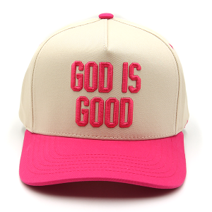 C.C God Is Good Embroidered Trucker Cap Hot Pink