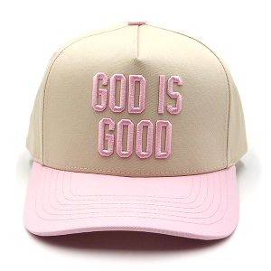C.C God Is Good Embroidered Trucker Cap Light Pink