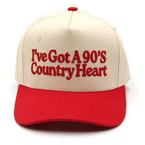 C.C 90s Country Heart Embroidred Trucker Cap Red