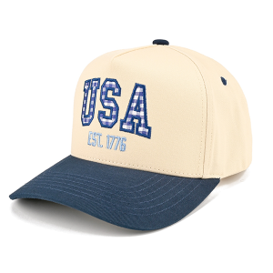 C.C USA EST 1776 Gingham Patch Trucker Cap Navy