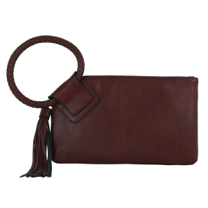 Western Braided Ring Handle Wristlet Wine