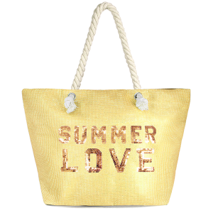 Summer Love Beach Tote Bag Yellow