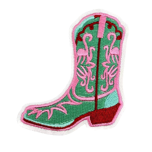 Western Flamingo Boots Iron On Patch