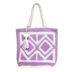 Mika HB268 woven tassel tote lavender