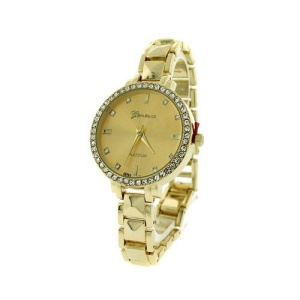 watch 088m 87 round crystal link gold