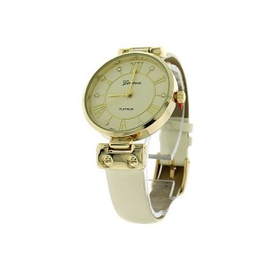 watch 230f 08 9881 round face leather white