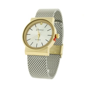 watch 401a 08 9378 round steel mesh silver gold